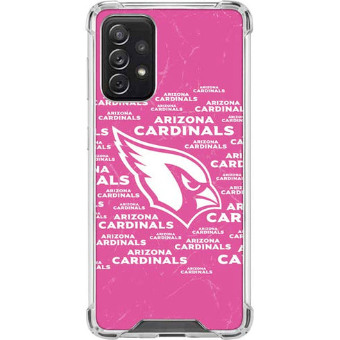 NFL Arizona Cardinals Pink Blast Galaxy A72 5G Clear Case